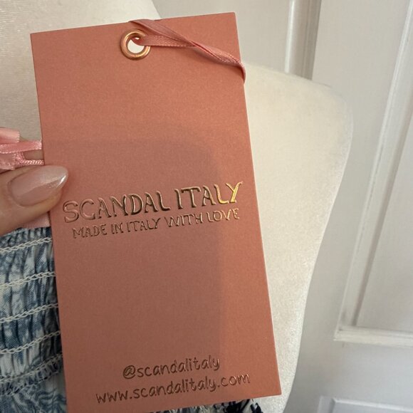 scandal italy | wide leg smocked waist pants | NWT medium - Picture 6 of 7